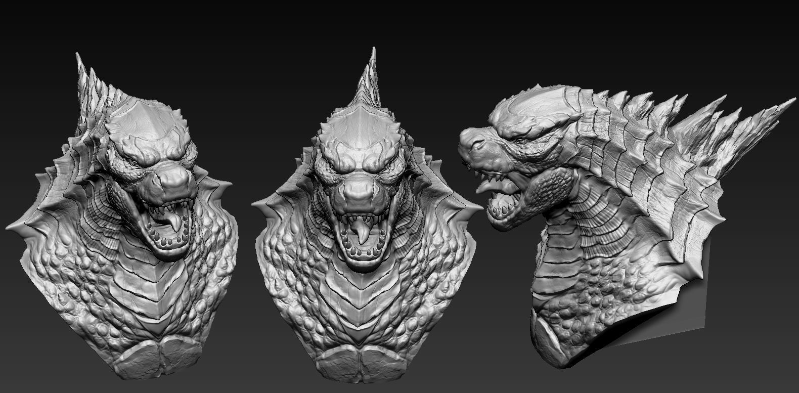 Godzilar Head 3D print model_10