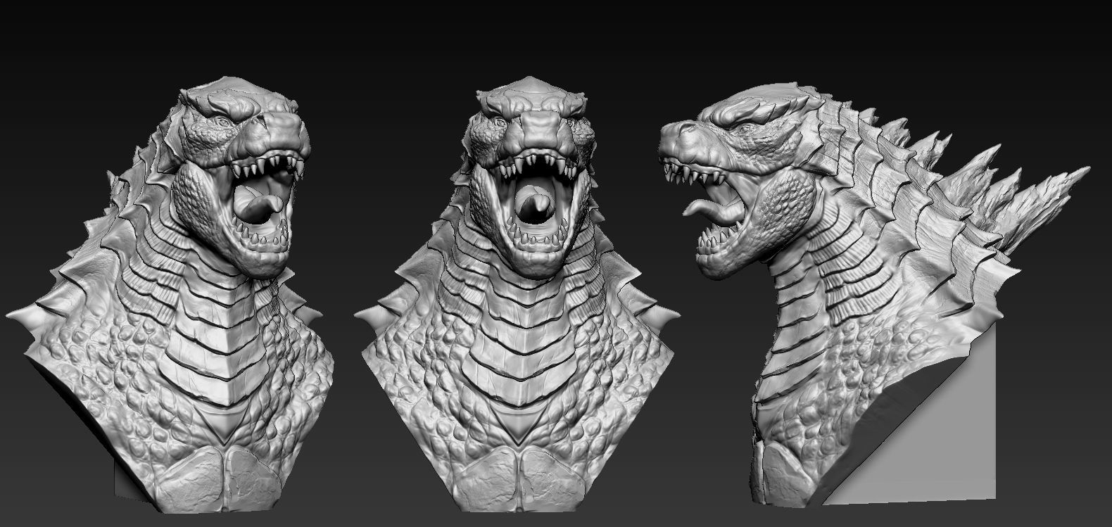 Godzilar Head 3D print model_6