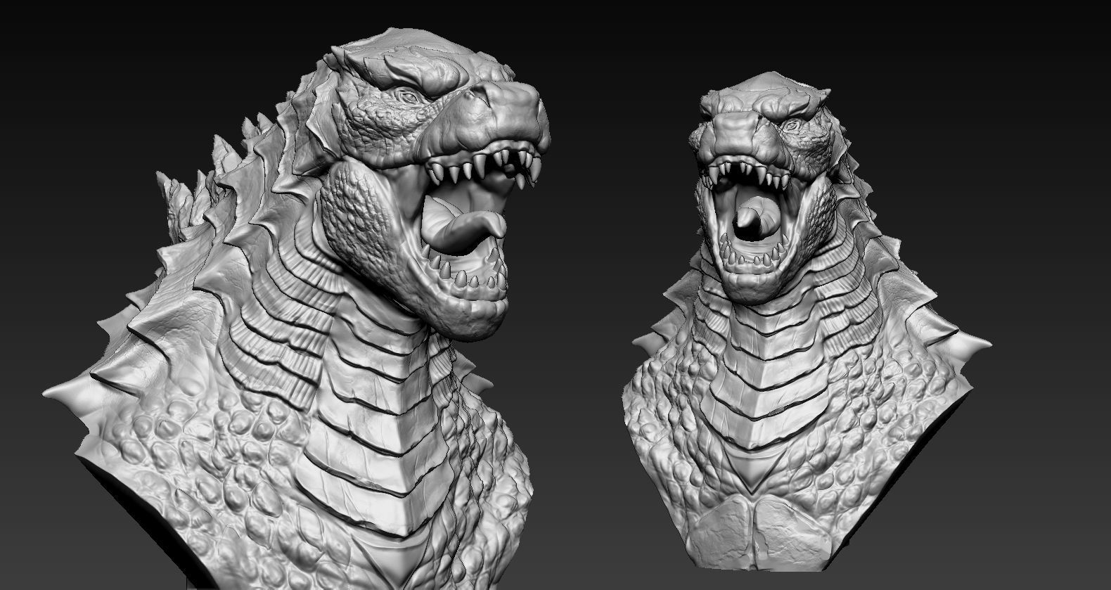 Godzilar Head 3D print model_5