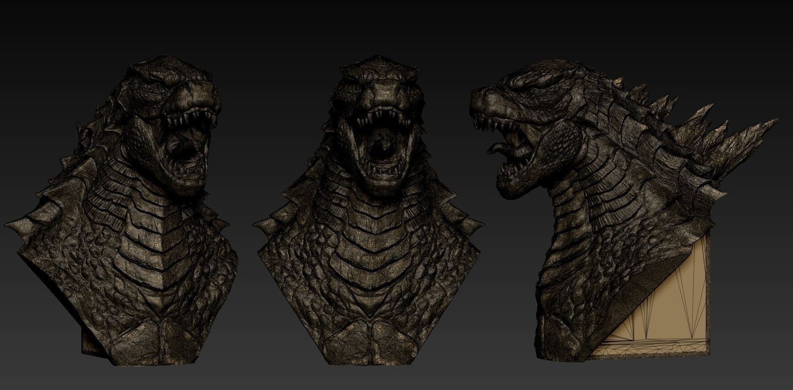 Godzilar Head 3D print model_16