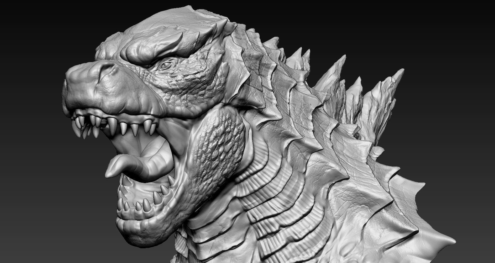 Godzilar Head 3D print model_11