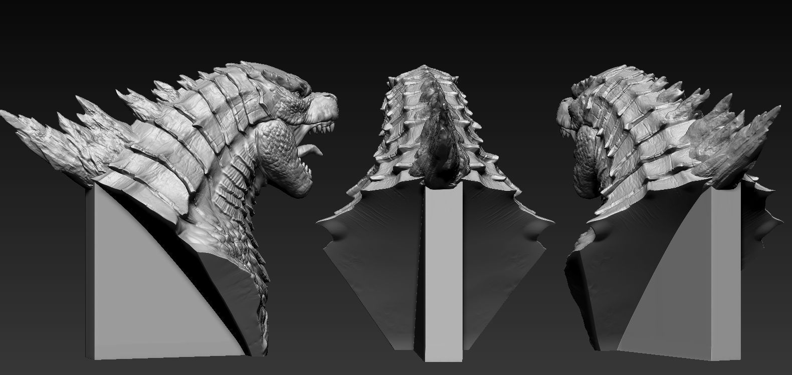 Godzilar Head 3D print model_7