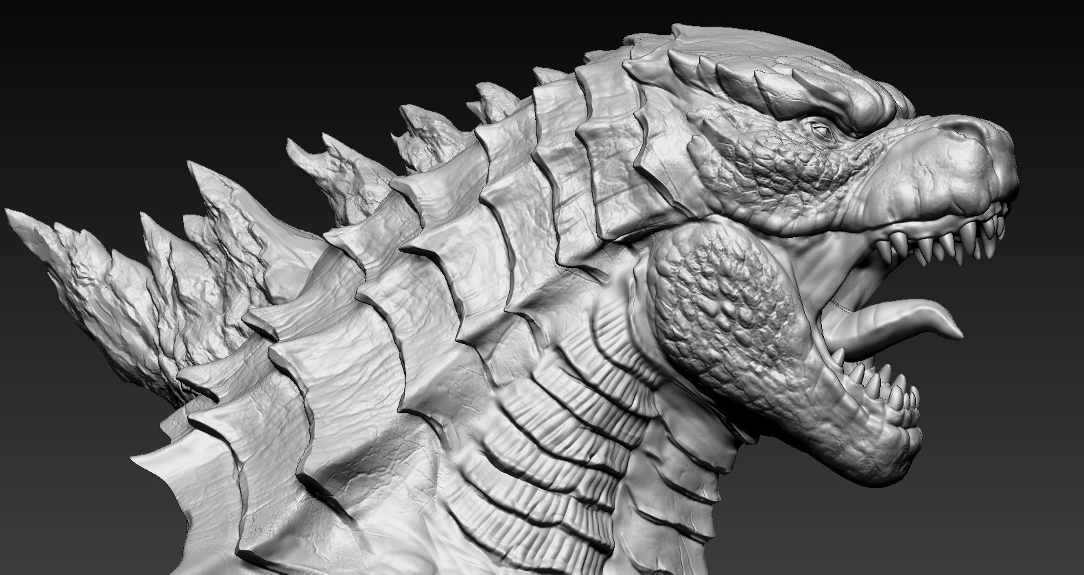 Godzilar Head 3D print model_12