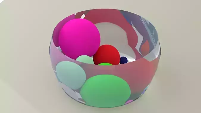 GlassBowlwithBalls colorful balloons in glass vase