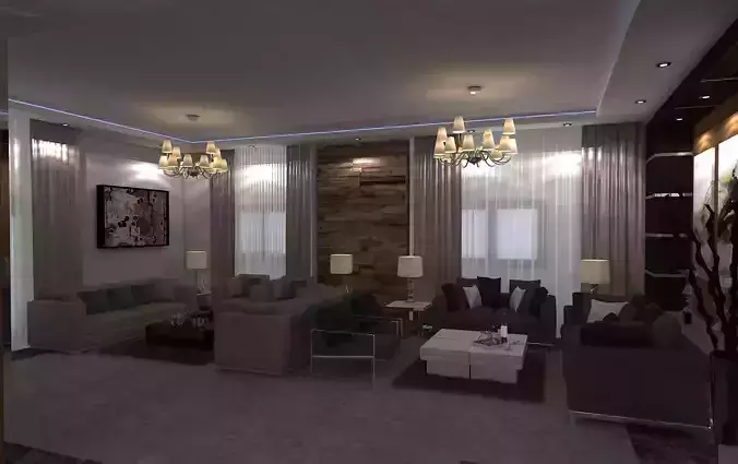 reception modern living room with furniture