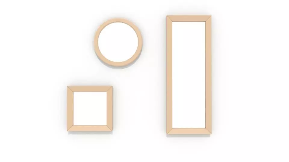 Simple wood mirrors Low-poly 3D model