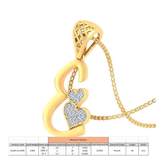 Letter E Script Gold Pendant With Diamonds 3D print model