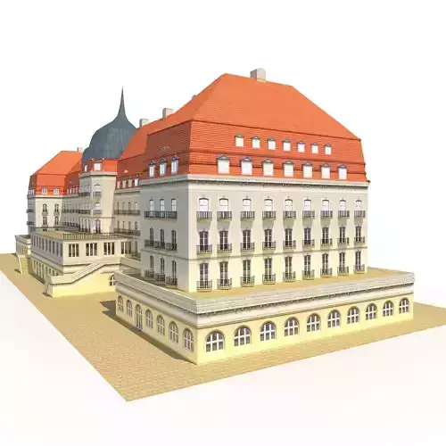 Hotel Low Poly 3d Model building