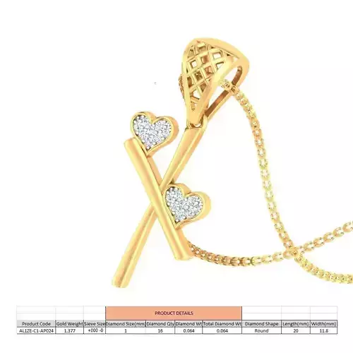 Letter X Script Gold Pendant With Diamonds 1