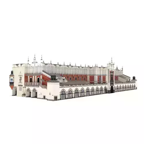 Krakow Sukiennice Hall Low Poly 3d Model Low-poly 3D model