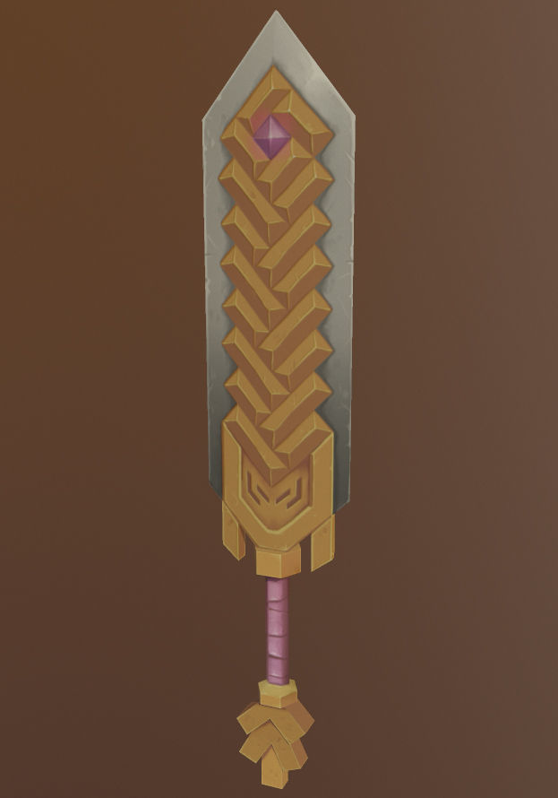 Sakarath - 3D low poly fantasy hand painted sword Low-poly 3D model_1