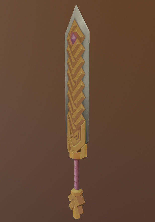 Sakarath - 3D low poly fantasy hand painted sword Low-poly 3D model_3
