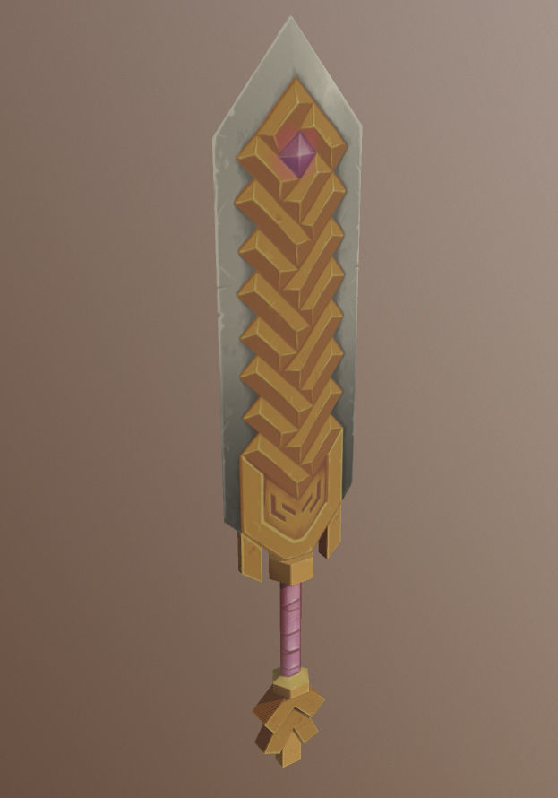 Sakarath - 3D low poly fantasy hand painted sword Low-poly 3D model_2