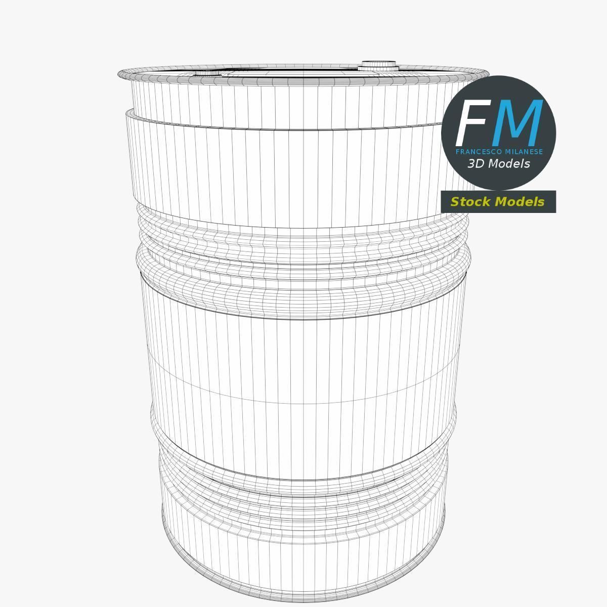 Oil drum barrel 3D model_7