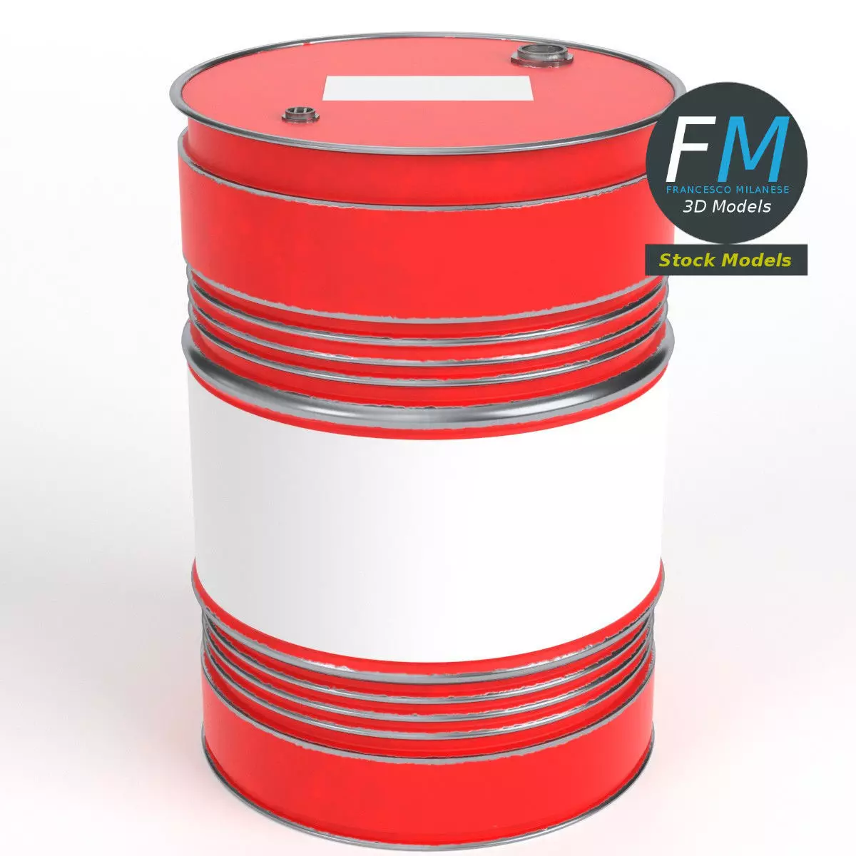 Oil drum barrel 3D model_0