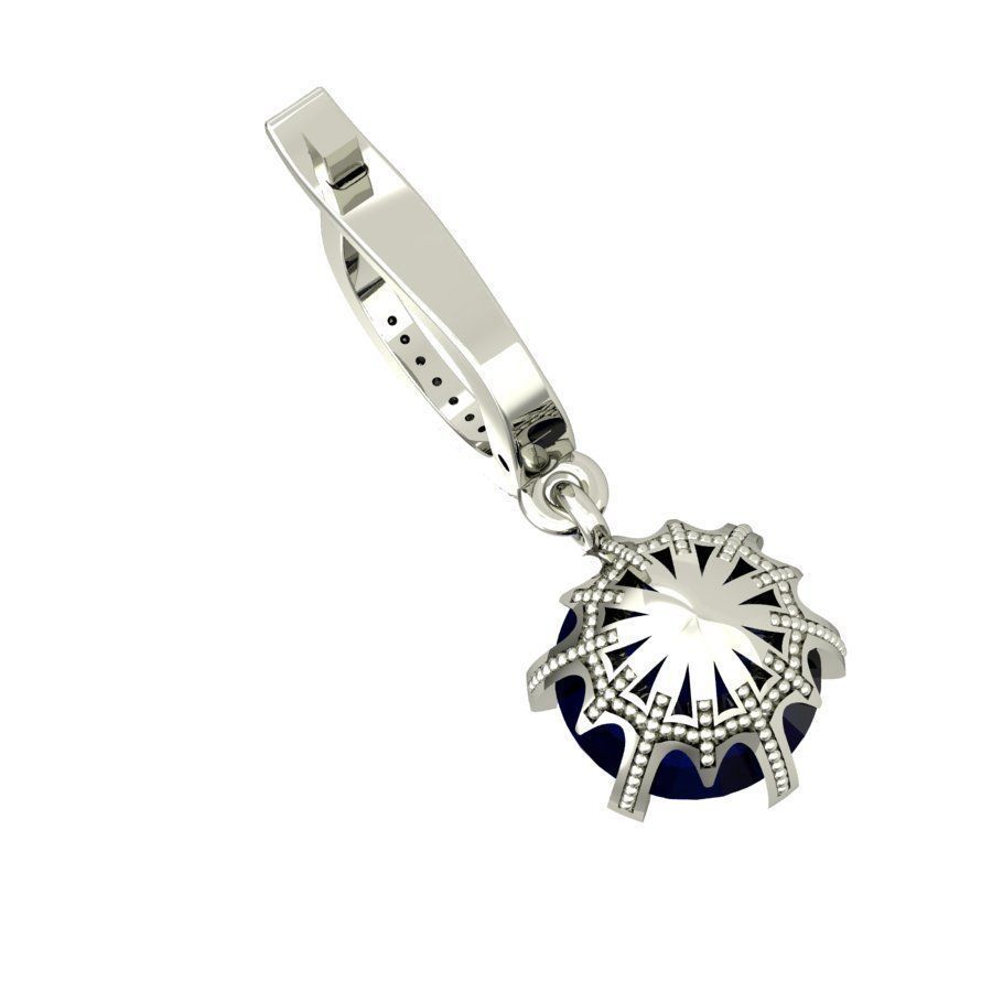  fashion earring with gems  3D print model_4