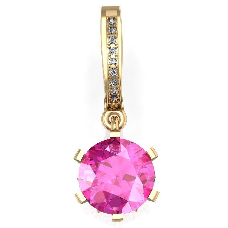  fashion earring with gems  3D print model_3