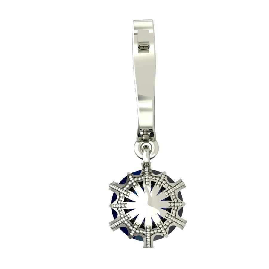  fashion earring with gems  3D print model_5