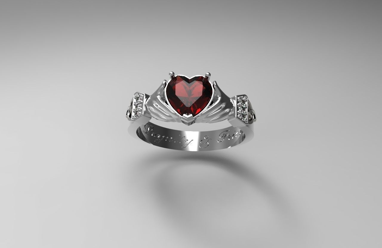  Claddagh Ring 3D print model_1