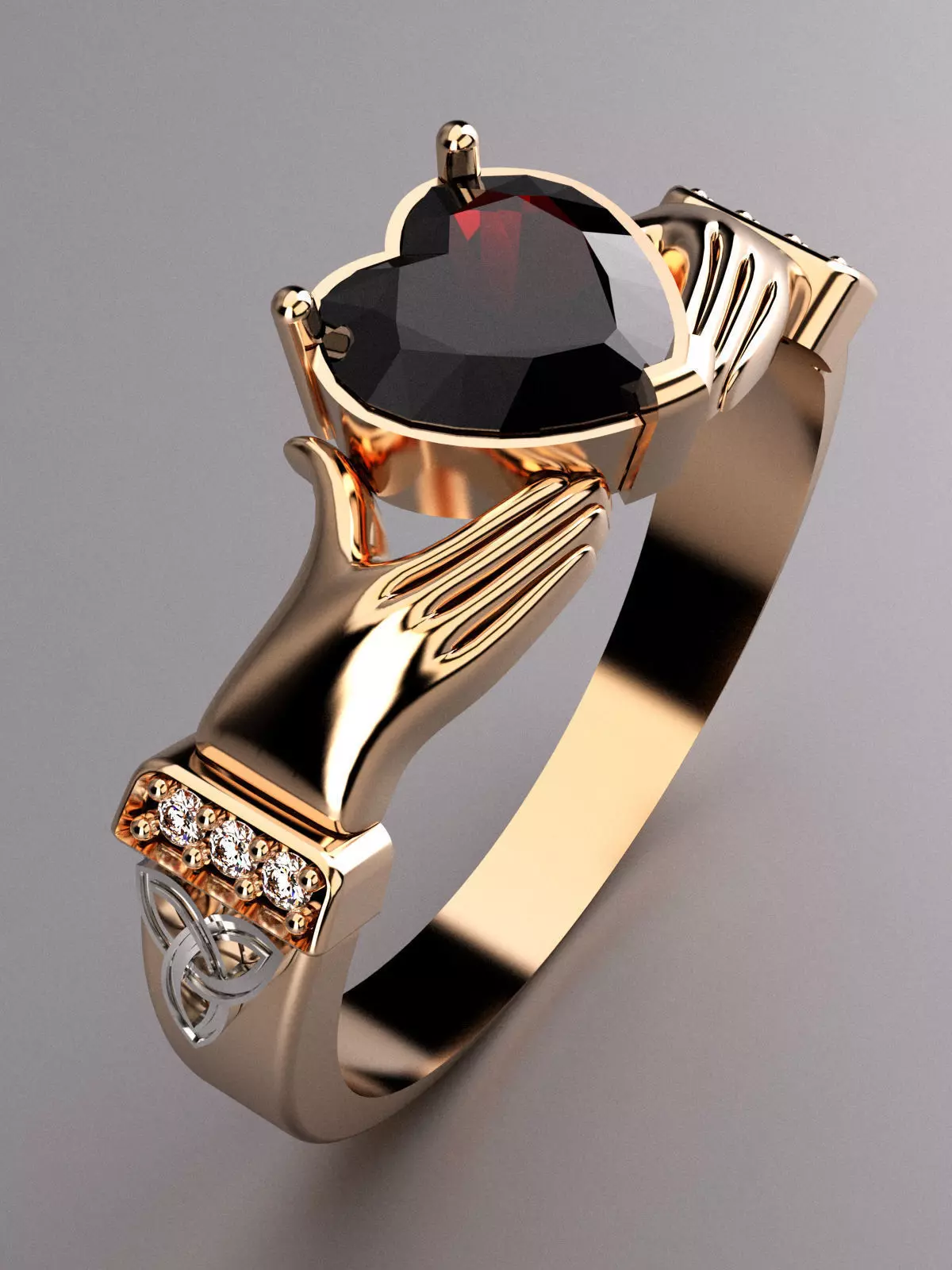  Claddagh Ring 3D print model_0