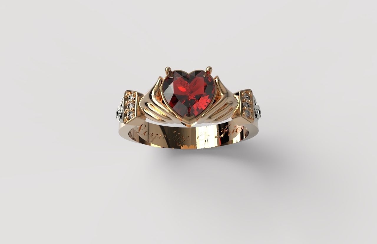  Claddagh Ring 3D print model_2