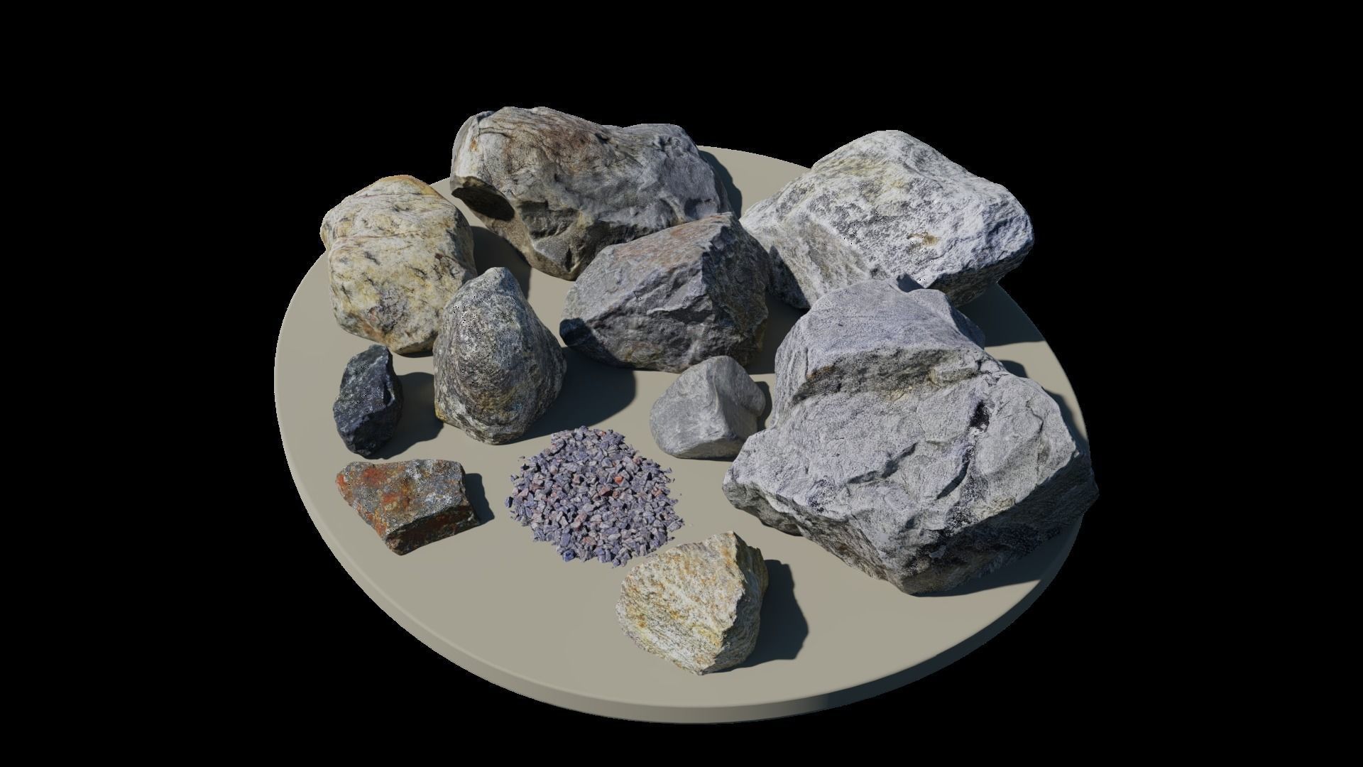 Rock Collection 01 Low-poly 3D model_10