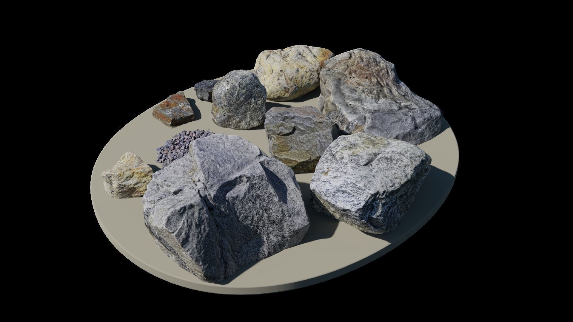 Rock Collection 01 Low-poly 3D model_8