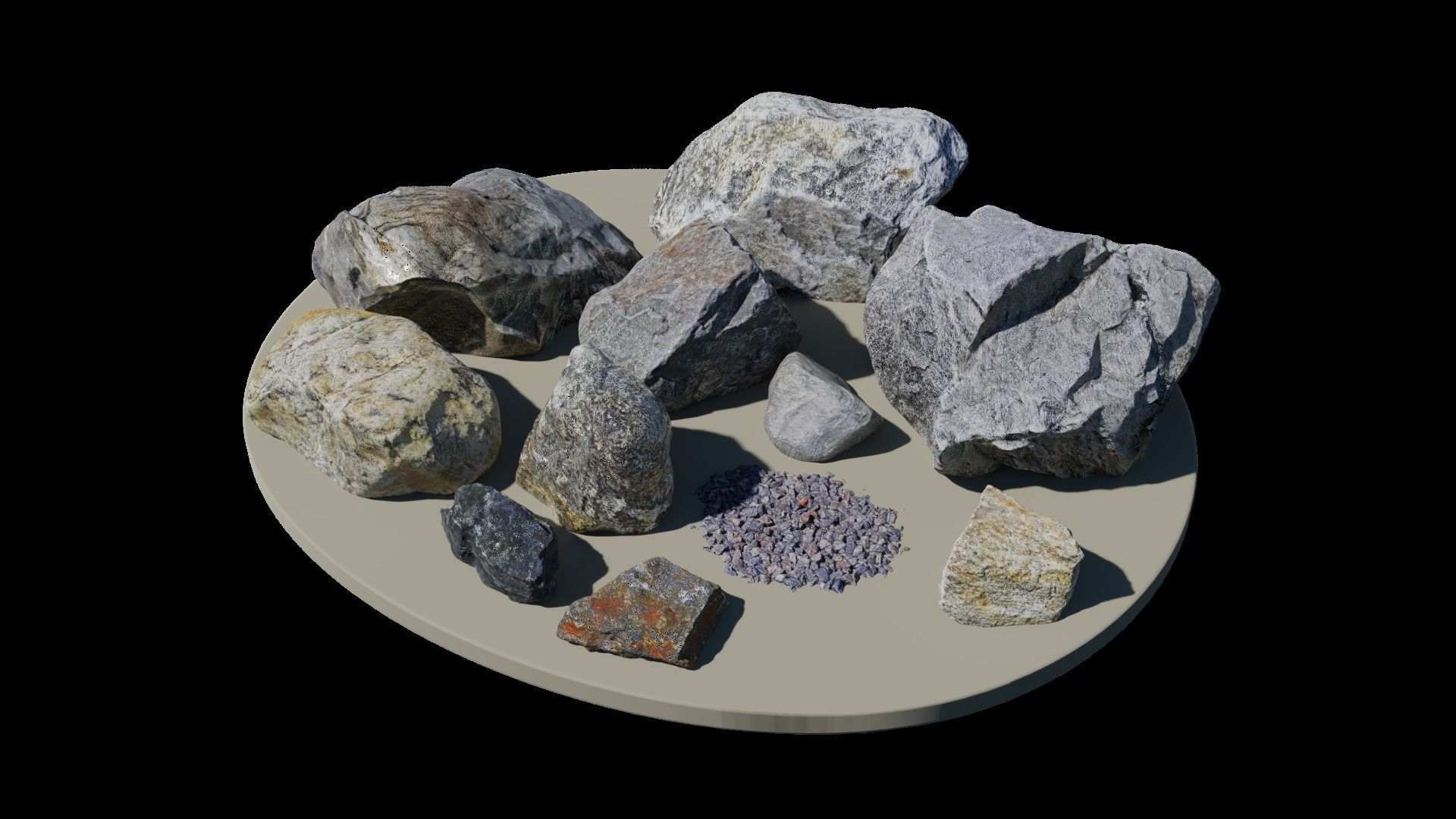 Rock Collection 01 Low-poly 3D model_11
