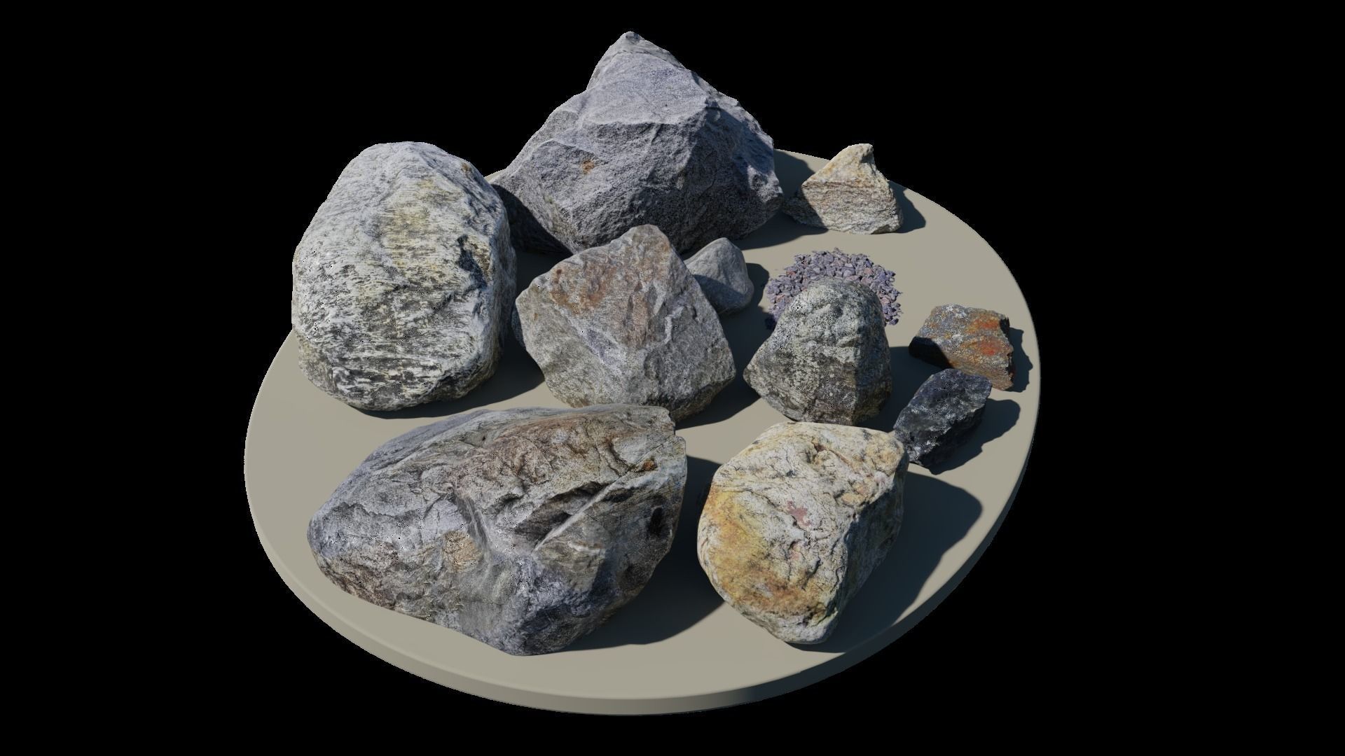 Rock Collection 01 Low-poly 3D model_4