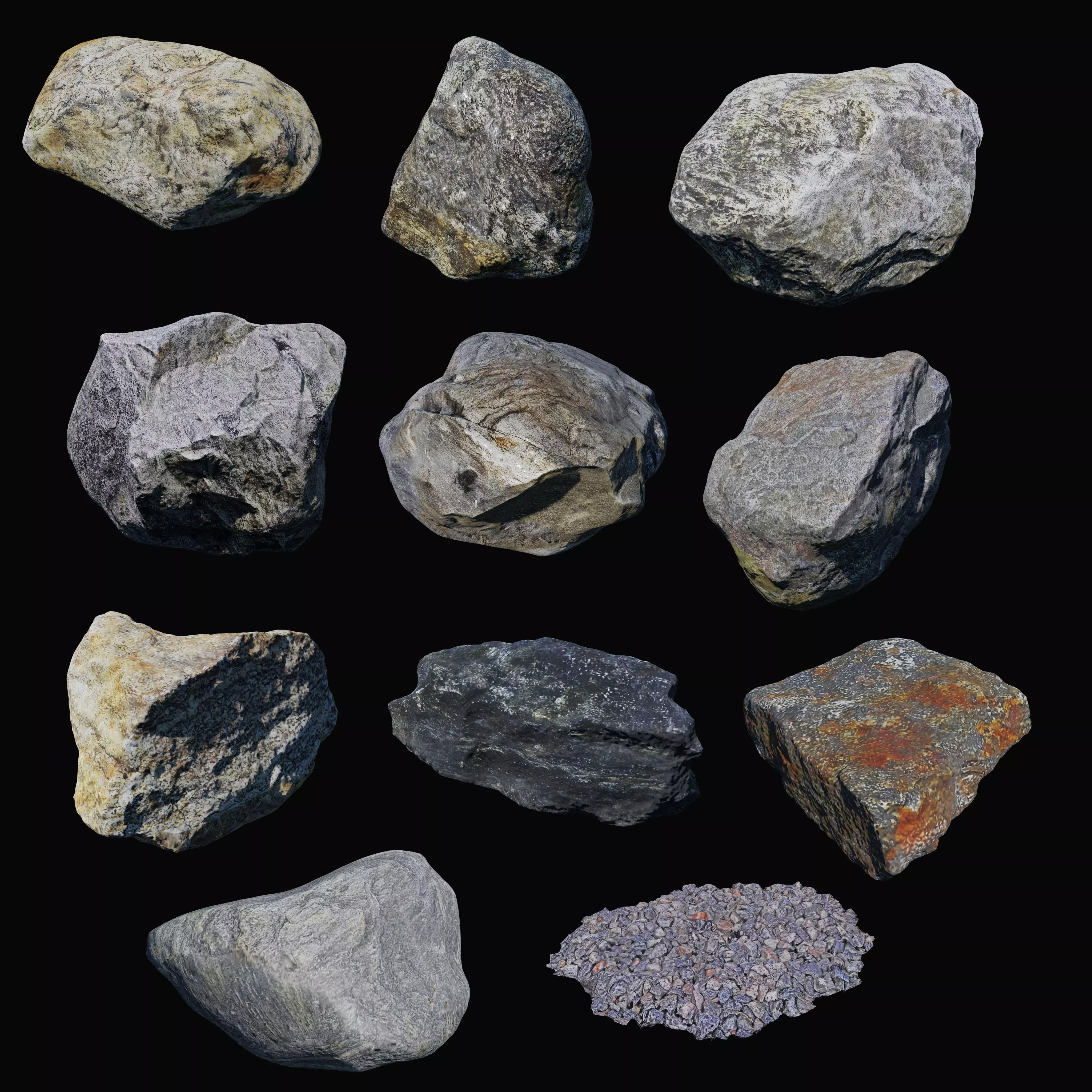 Rock Collection 01 Low-poly 3D model_0