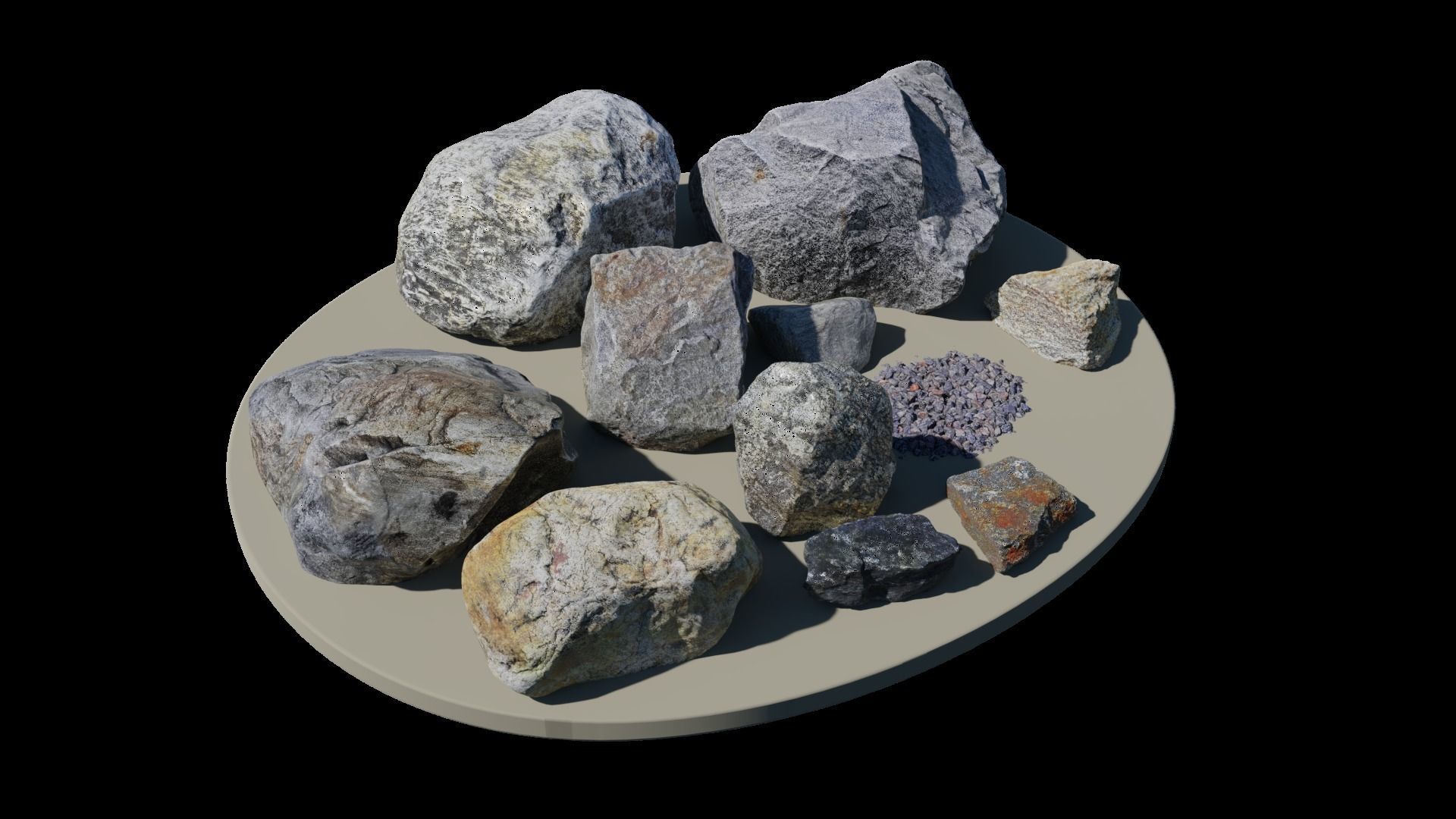 Rock Collection 01 Low-poly 3D model_3