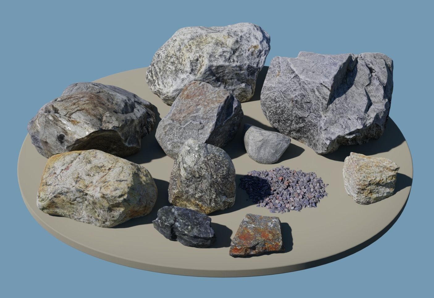 Rock Collection 01 Low-poly 3D model_1