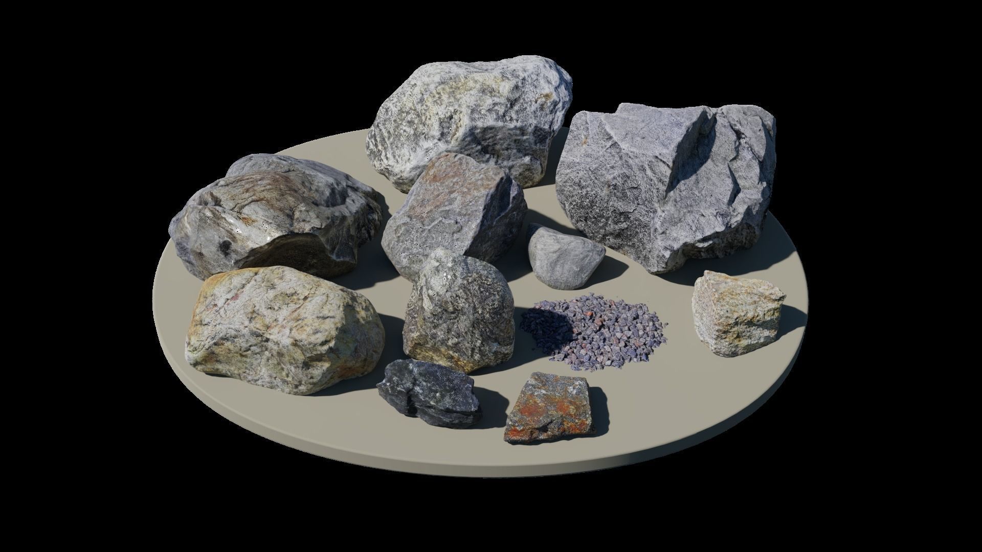 Rock Collection 01 Low-poly 3D model_2