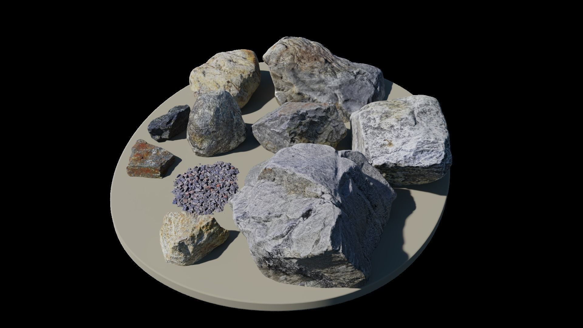 Rock Collection 01 Low-poly 3D model_9