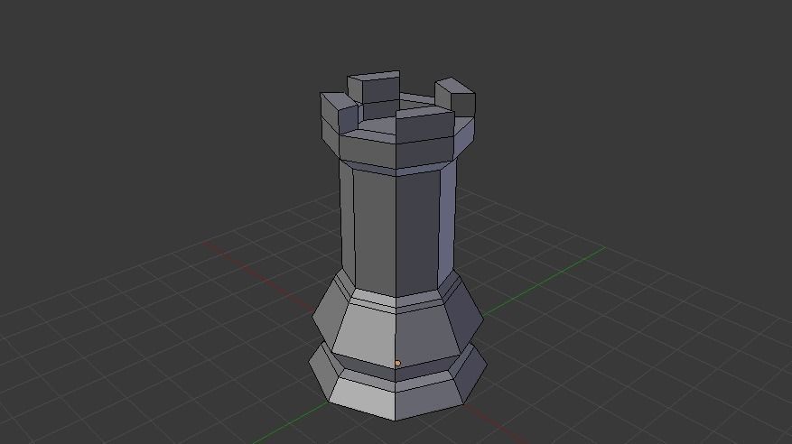Chess Rook  Free low-poly 3D model_1