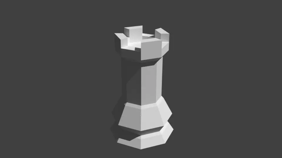 Chess Rook  Free low-poly 3D model_0