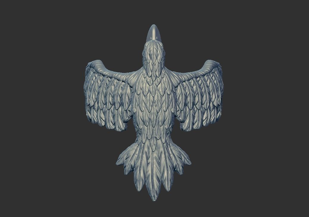 Stylized Bird Crow Ring 3D print model_8