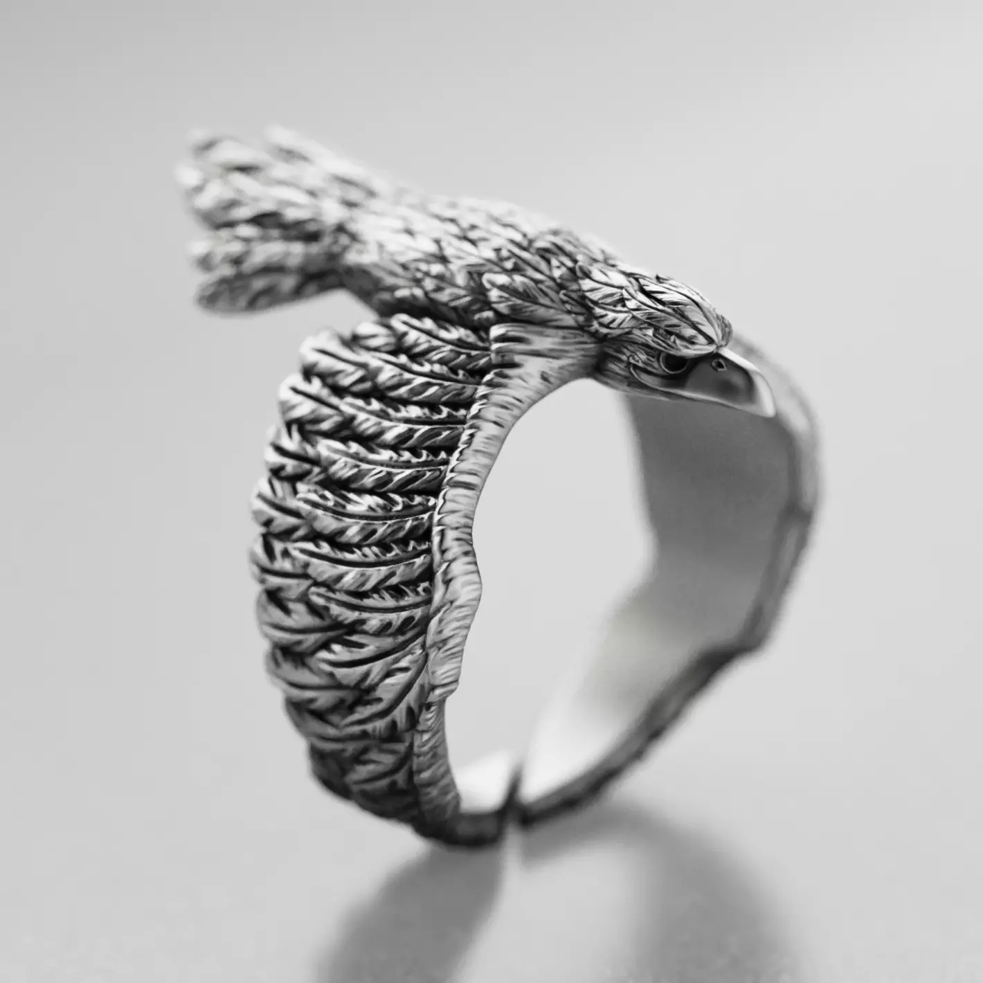 Stylized Bird Crow Ring 3D print model_0