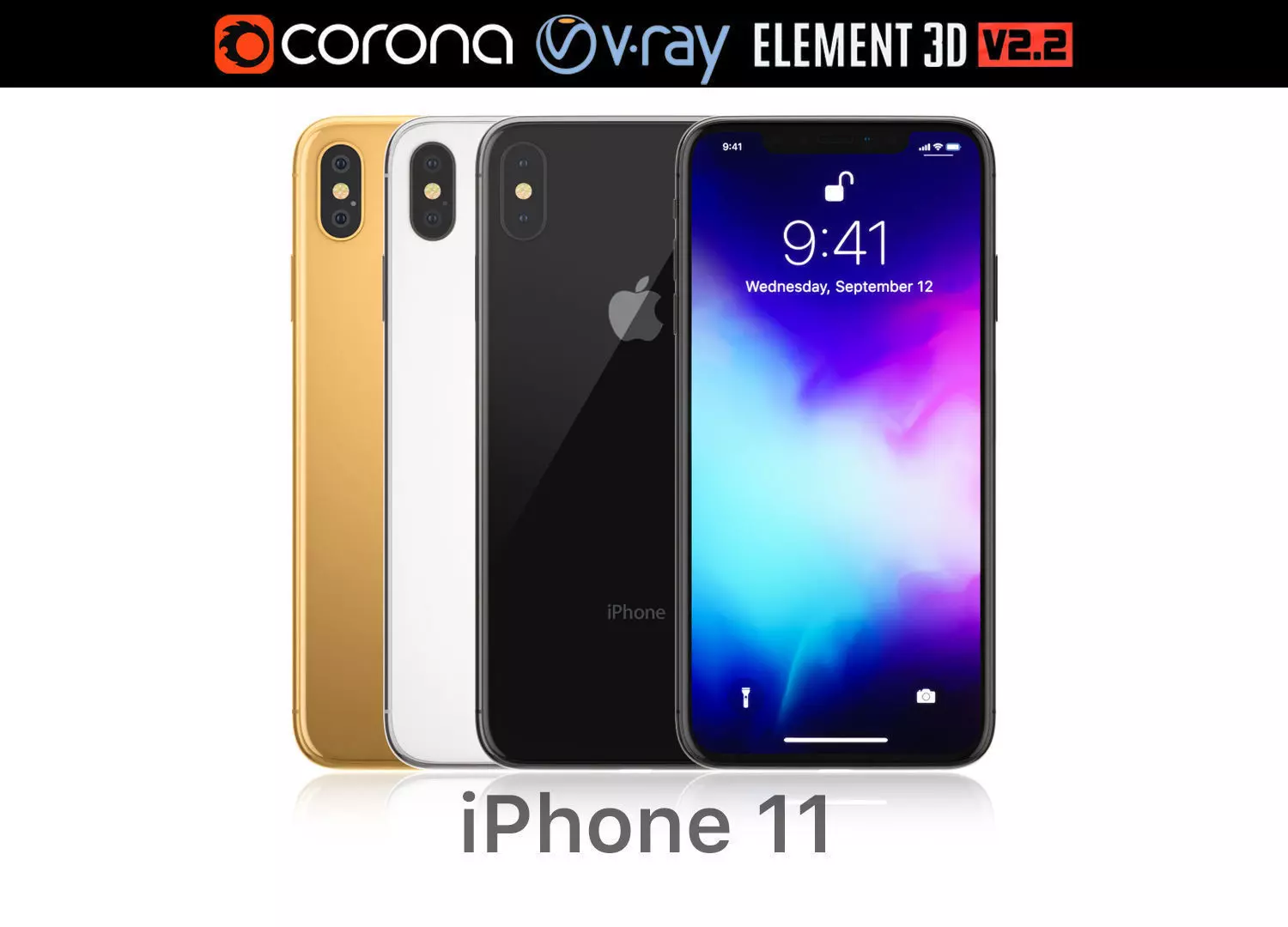 Apple iPhone XS MAX all colors 3D model_0