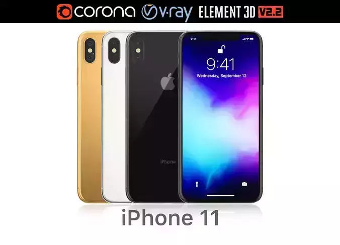Apple iPhone XS MAX all colors 3D model