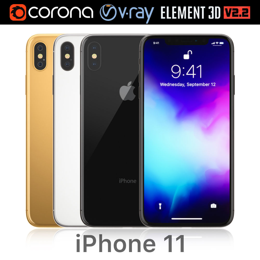 Apple iPhone XS MAX all colors 3D model_1
