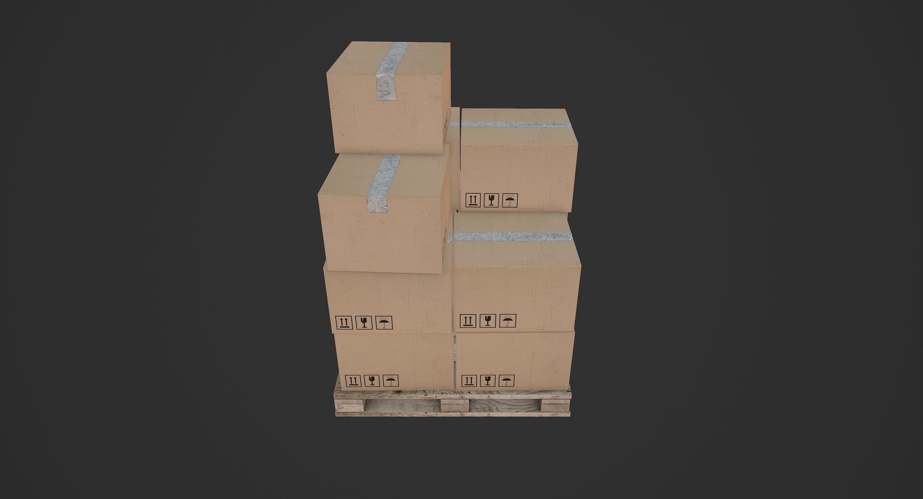Pallet with Boxes Low-poly 3D model_5