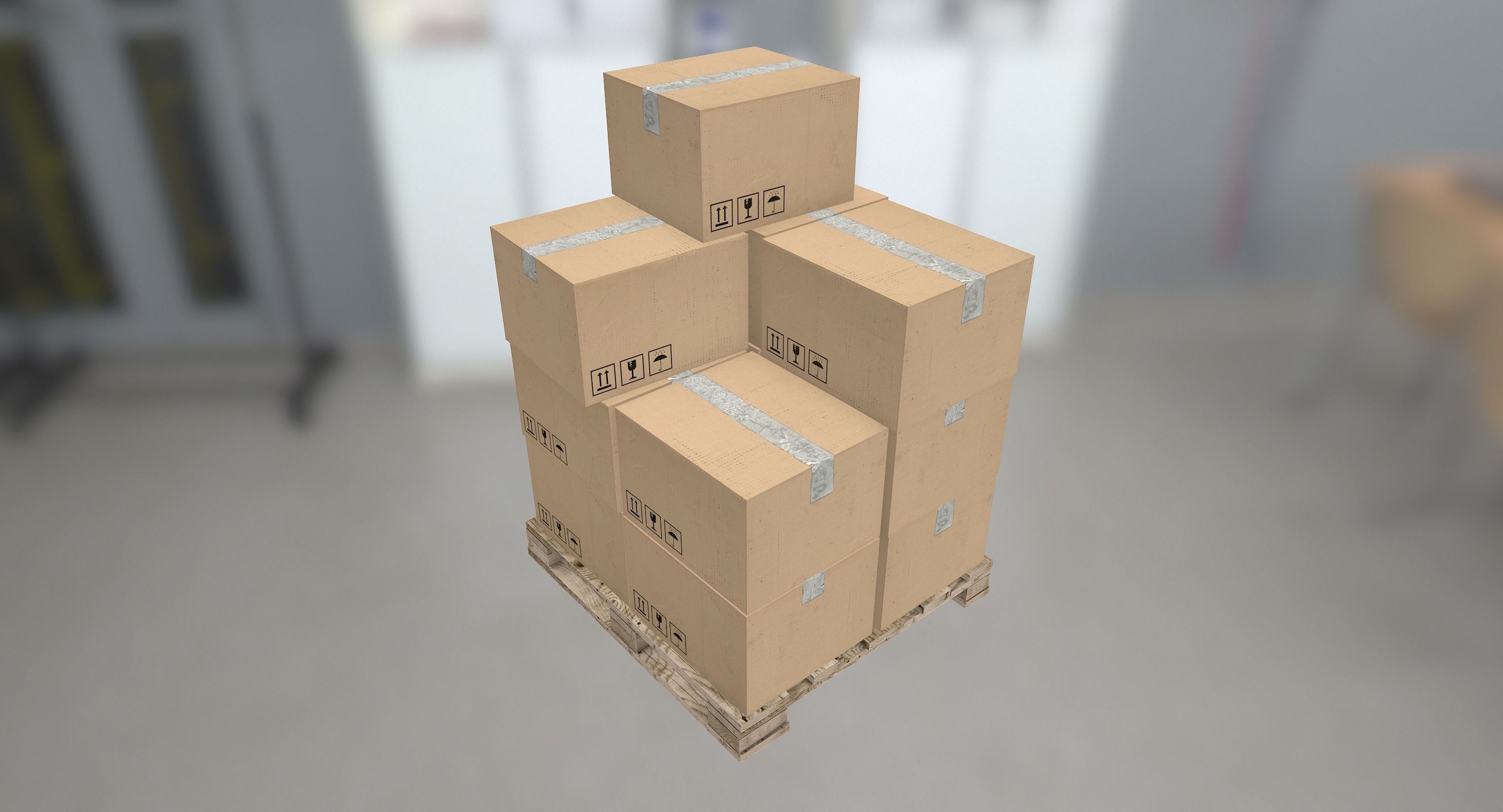 Pallet with Boxes Low-poly 3D model_8