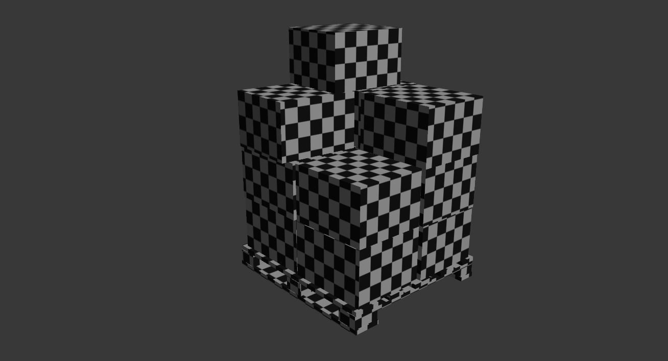Pallet with Boxes Low-poly 3D model_13
