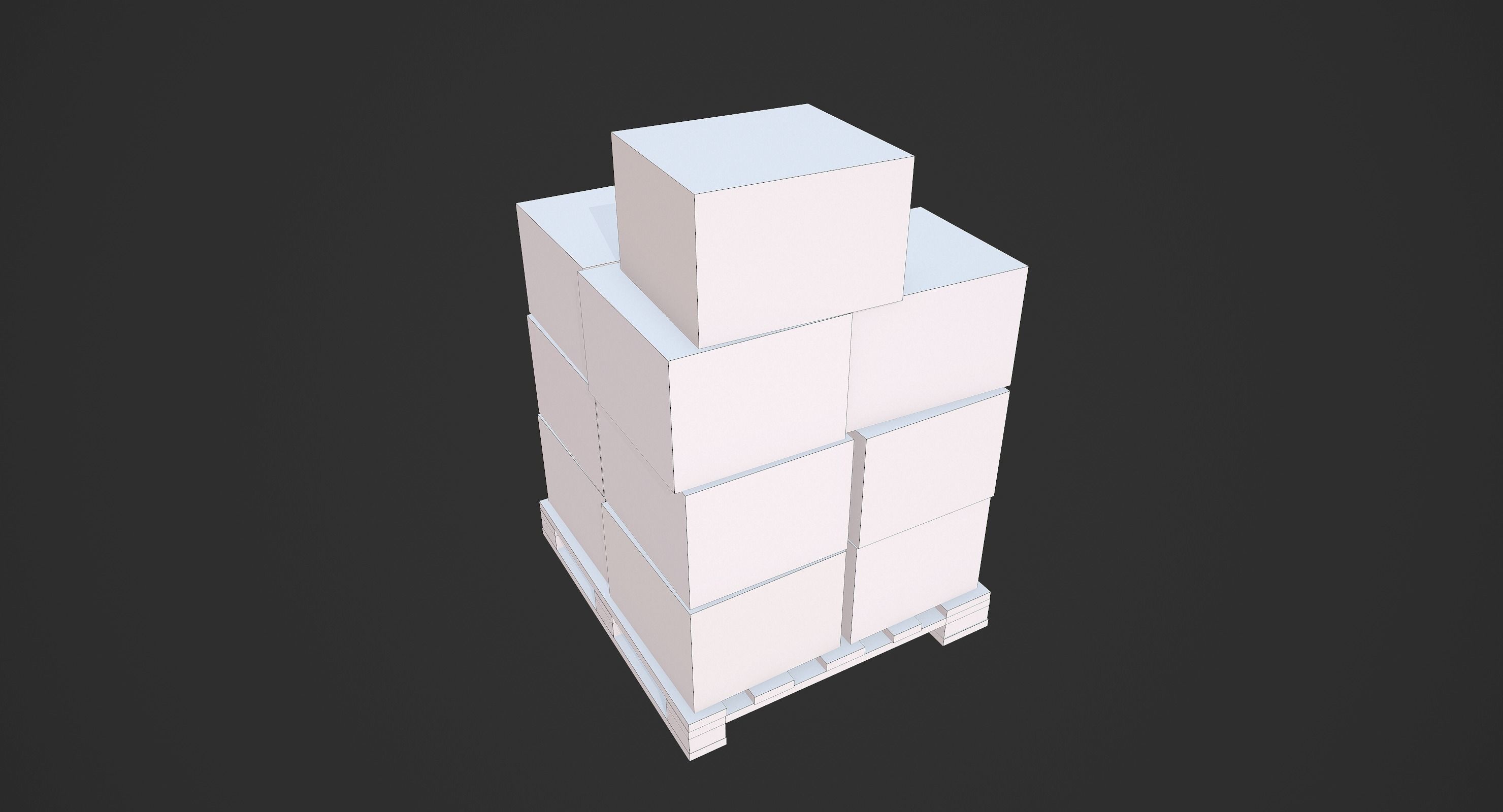 Pallet with Boxes Low-poly 3D model_10