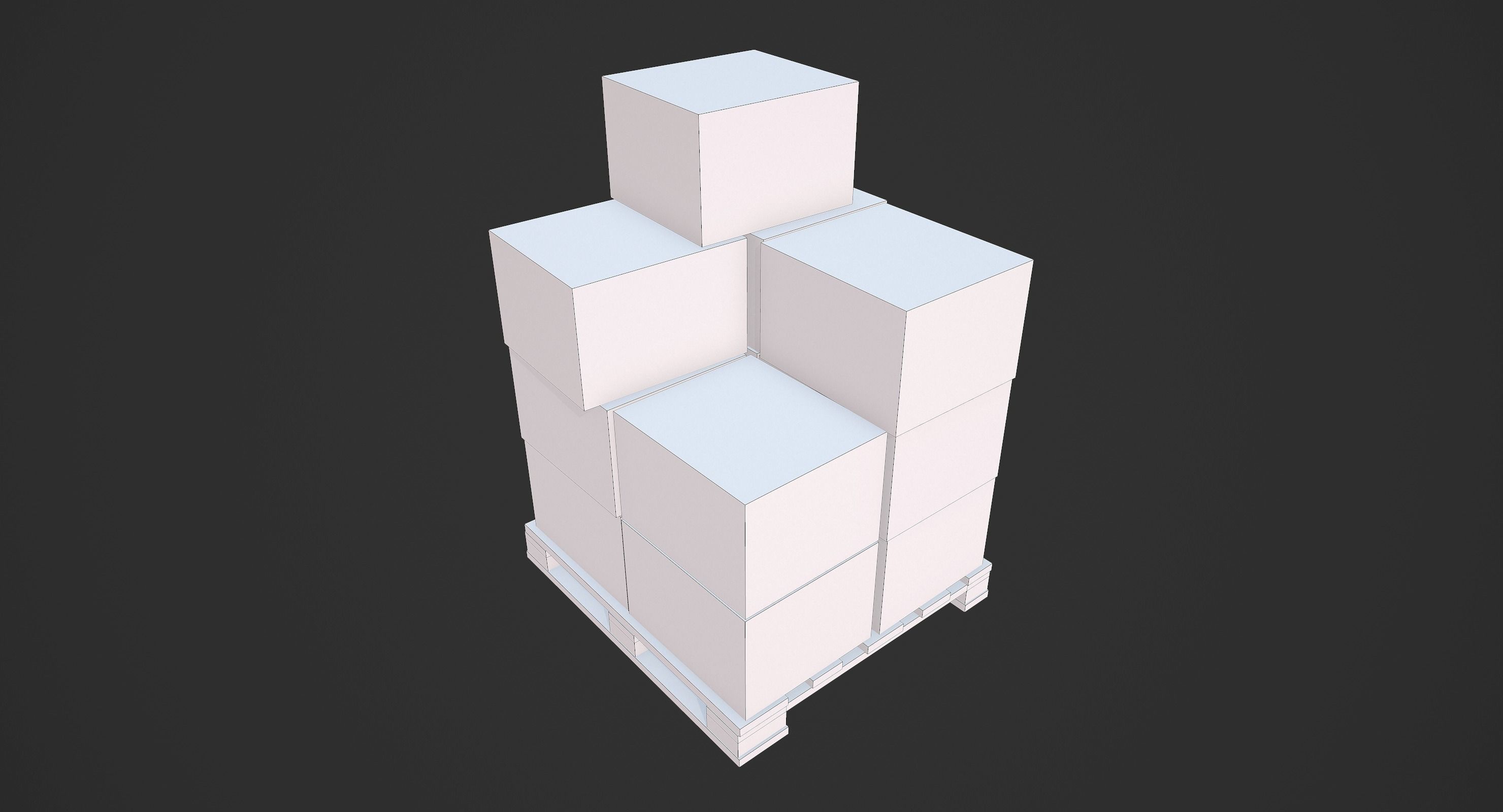 Pallet with Boxes Low-poly 3D model_12