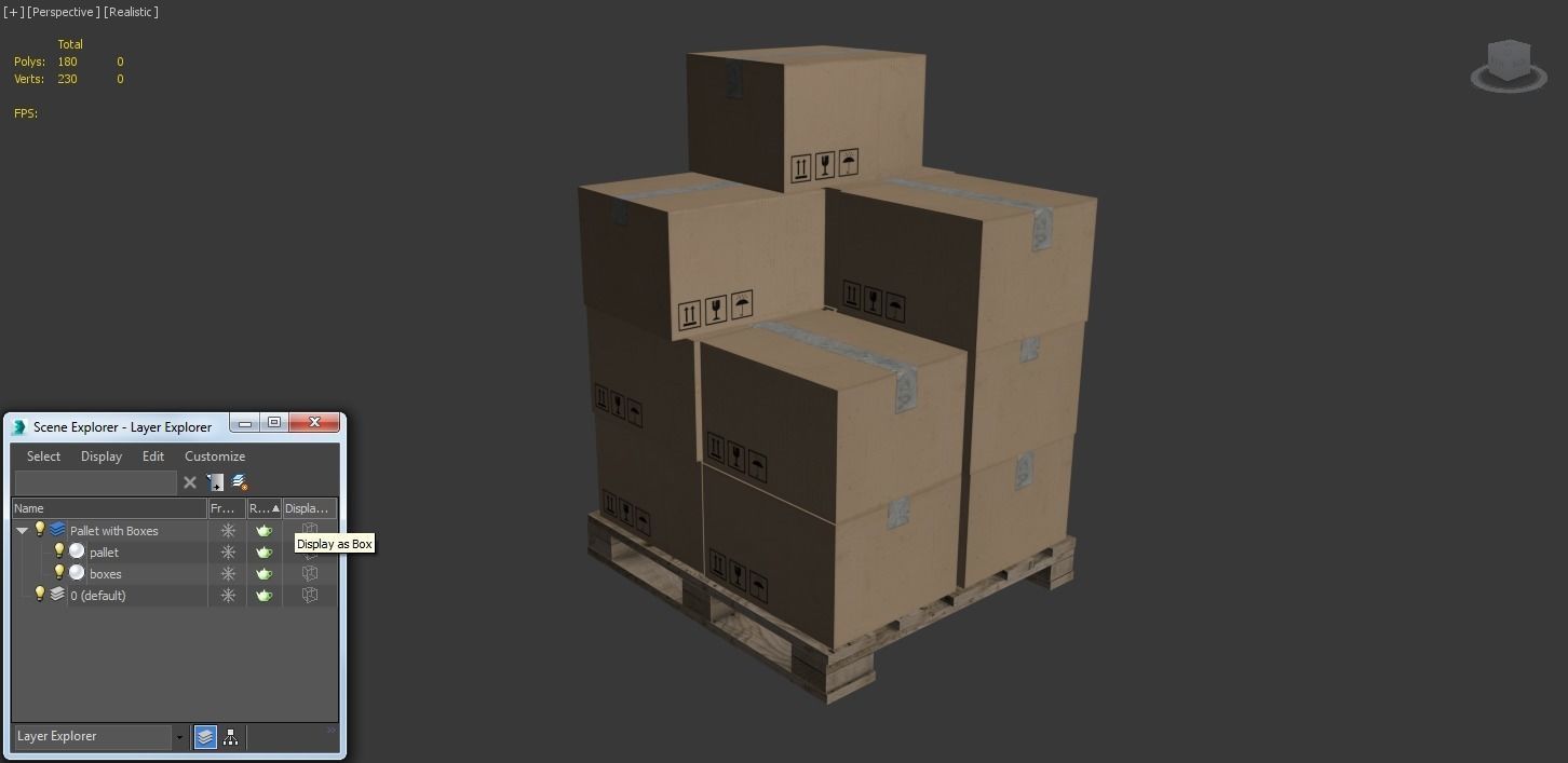 Pallet with Boxes Low-poly 3D model_14