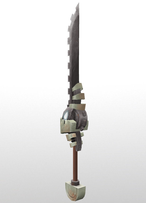 Edgetron - 3D low poly fantasy hand painted sword Low-poly 3D model_3