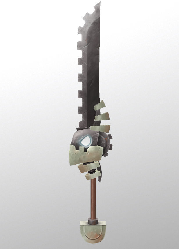 Edgetron - 3D low poly fantasy hand painted sword Low-poly 3D model_1