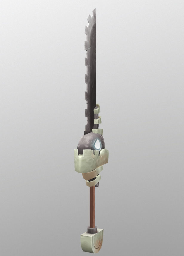 Edgetron - 3D low poly fantasy hand painted sword Low-poly 3D model_2